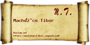 Machács Tibor névjegykártya