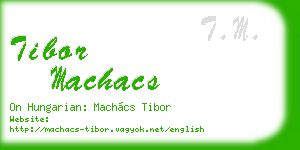tibor machacs business card